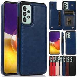Luxury Leather Back Wallet Case Cover Kickstand For Samsung A33 A53 A73 A70 A71 - Picture 1 of 19