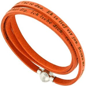 Full Grain 3 Wrap Leather I Love You Bracelet Magnetic Clasp Assorted Colors