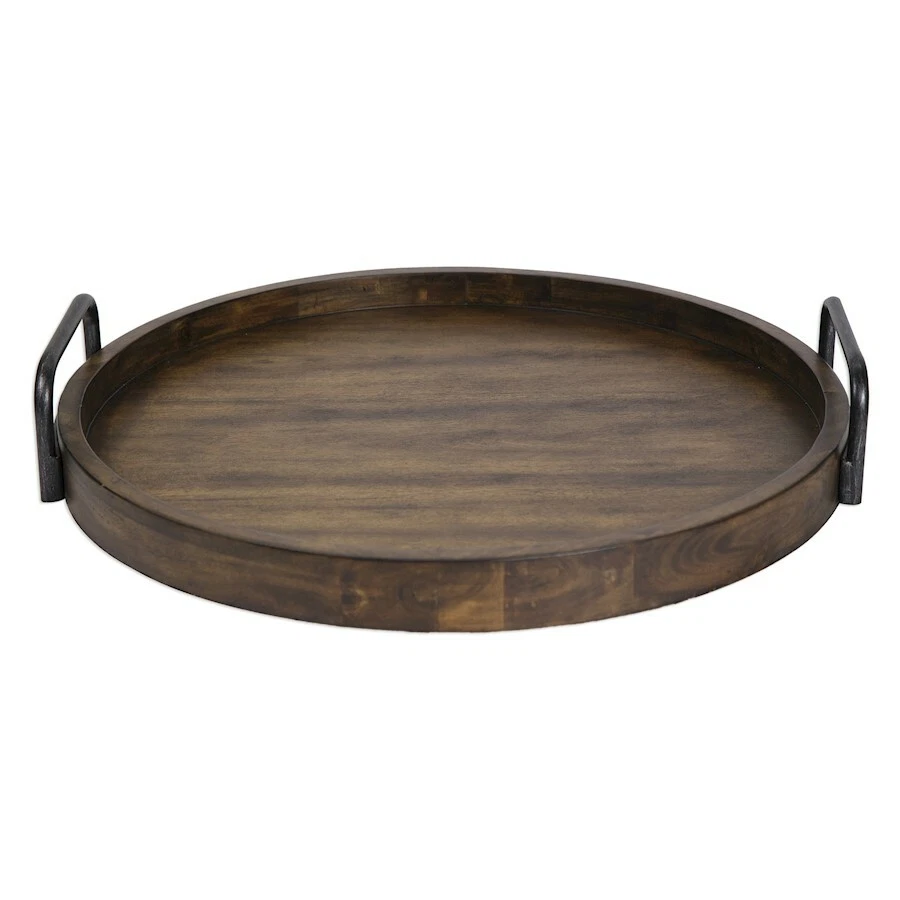 Uttermost Reine Round Wooden Tray - 18749 - Image 1 of 1