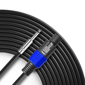Dekomusic 2Pack 10 ft Speakon to 1/4" Male Speaker Cables, Professional 12 Gauge - Picture 1 of 4