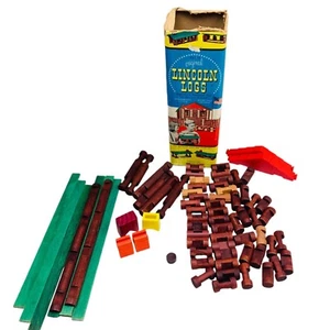 Vintage Lincoln Logs 50s Original Set 72 Pieces Wooden Construction Toy - Picture 1 of 4