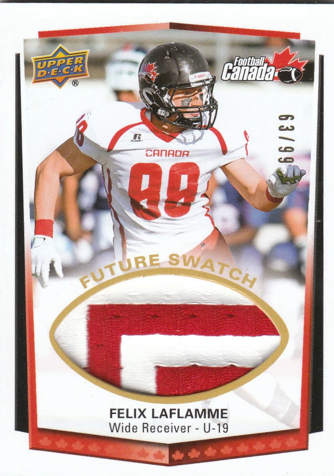 2015 Upper Deck USA Football Patch Felix Laflamme #152 Canada Football #63/99 - Image 1 of 1