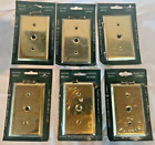 Lot Of 6 Vintage Brass Blank Wall Cover Plates Original Sealed New Old Stock