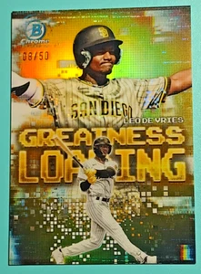 Bowman 2025 cromo Leo De Vries grandeza carga oro recreactor SP #8/50 - Imagen 1 de 3