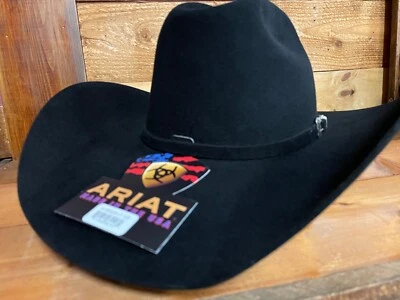 ARIAT HOMBRE NEGRO HEBILLA BANDA 20X FIELTRO WESTERN SOMBRERO -A765-0201 Foto 1 de 3
