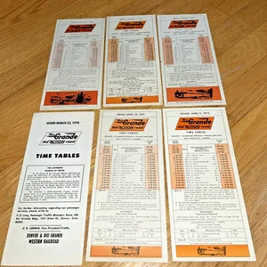 6- Tablas de tiempo/tarjetas RIO GRANDE RAILROAD - 1970/1972/1973/1974/1977/1980 - Imagen 1 de 13