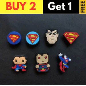 Superman Croc Charms, PVC Shoe Decor Jibbitz Set for Crocs Shoes - Picture 1 of 4