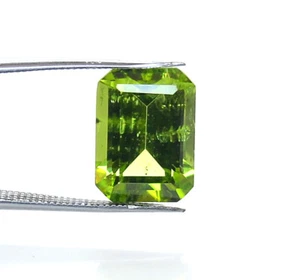 Certified Natural Peridot Octagon Cut 14x10 mm 7.98 Cts Untreated Loose Gemstone - Picture 1 of 8