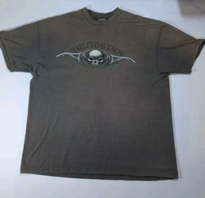 VINTAGE Harley Davidson Shirt Mens Extra Large Gray Elk Laramie Wyoming - Picture 1 of 9