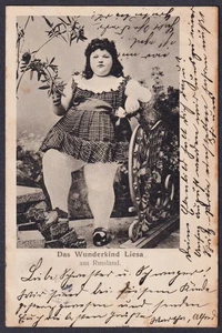 das Wunderkind Liesa aus Russland Zirkus Circus Freaks AK Ansichtskarte postcard - Picture 1 of 1