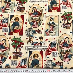 American Dreamers AVC Patriotic Cotton Fabric by the HALF YARD - Picture 1 of 2