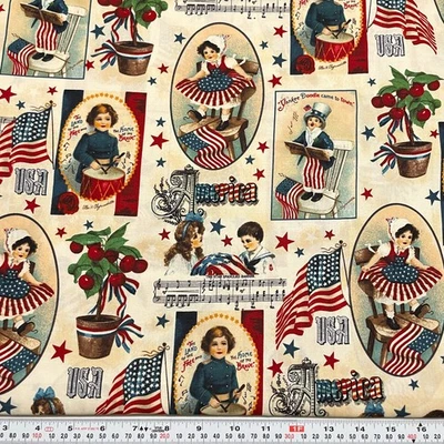 American Dreamers AVC Patriotic Cotton Fabric by the HALF YARD - Image 1 of 2