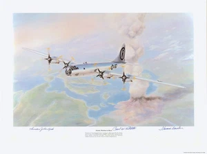 Litografía Gay Enola firmada por 3--Piloto Tibbets-Bombardier-Ferebee-Navig vanKirk - Imagen 1 de 1