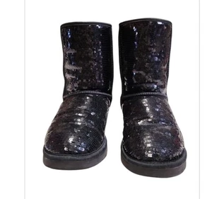 Botas UGG Lentejuelas Negras Talla 9 Edición Limitada - Imagen 1 de 5
