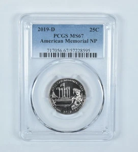 2019-D Washington Quarter ATB American Memorial MS67 PCGS *0467 - Picture 1 of 5