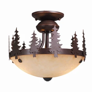 Yosemite 2-Light Convertible Light Kit in Rustic and Bowl Style 10 Inches Tall - Picture 1 of 9
