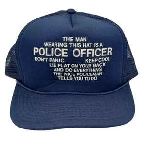 Sombrero de camionero vintage oficial de policía novedad gorra malla broma divertida - Imagen 1 de 4