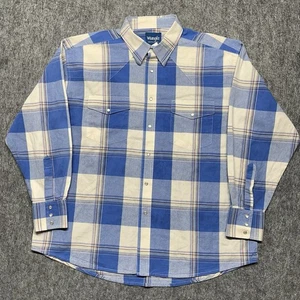 Wrangler Western Hemden Herren XXL kariert Perlen Druckknopf Langarm Knopfleiste Baumwolle - Bild 1 von 14