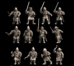 15mm Medieval Armoured Infantry Hand weapons x32 figs - Picture 1 of 1