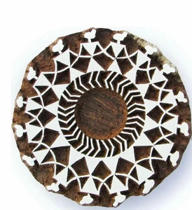 Wooden Stamp Hand Carved Fabric Printing Block Textile Stamp Printing - Picture 1 of 4