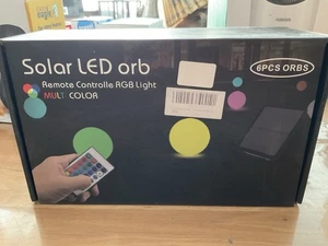 Solar LED Kugeln 6er-Set – RGB – mit Fernbedienung – Gartenbeleuchtung – Neu - Bild 1 von 2