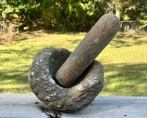 Ancient Native American Artifacts Stone Mortar & Pestle Mano Y Metate Missouri - Picture 1 of 8