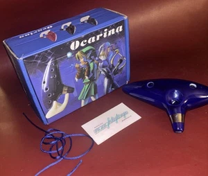 Ocarina 12 Hole Ceramic Musical Instrument (Legend of Zelda) Blue w/ Box - Picture 1 of 16