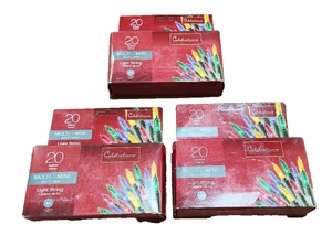 Christmas String Light Mini Incandescent 20ct 4' ft Multicolor, Celebrations 3PK - Picture 1 of 3