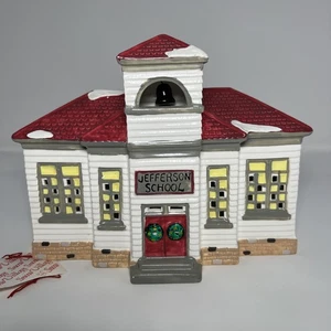 DEPT 56 SNOW VILLAGE JEFFERSON SCHOOL - RETIRED - Lights Up No Box - Bild 1 von 5