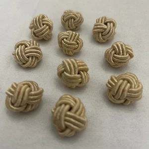 Vintage Seidenknoten elfenbeinfarben 10 Stück wurden als Knöpfe verwendet  - Bild 1 von 10