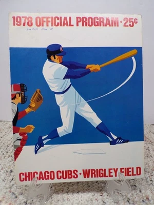 1978 Chicago Cubs vs San Diego Padres Baseball Program Scored Buckner-Kingman - Image 1 of 4