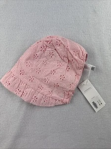 Janie And Jack Pink Eyelet Bonnet Baby Size 12-18 Months - Picture 1 of 6
