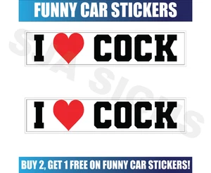 I LOVE COCK Funny/Rude Vinyl Decal Stickers - Picture 1 of 1