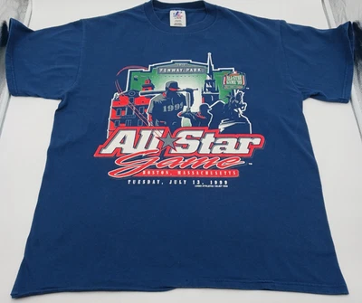 VTG 1999 All Star Game Logo Athletics Fenway Park MLB T Shirt Ted Williams Large — 第 1/4 张图片