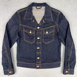 Nudie Jeans Jacke Herren Small S Blau Dark Wash Conny Dry Denim Trucker Moto Co! - Bild 1 von 10