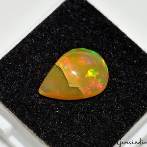 Zertifizierter 2,90 kt natürlicher Welo Multi Feuer äthiopischer Opal Birne Cab Edelstein für Ring - Bild 1 von 6