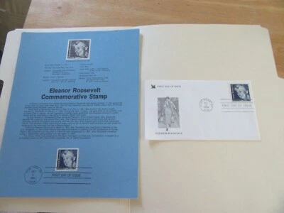 Eleanor Roosevelt 20c Stamp Readers Digest Fdc Sc#2105 + Souvenir Page Fdc-1984 - Image 1 of 2