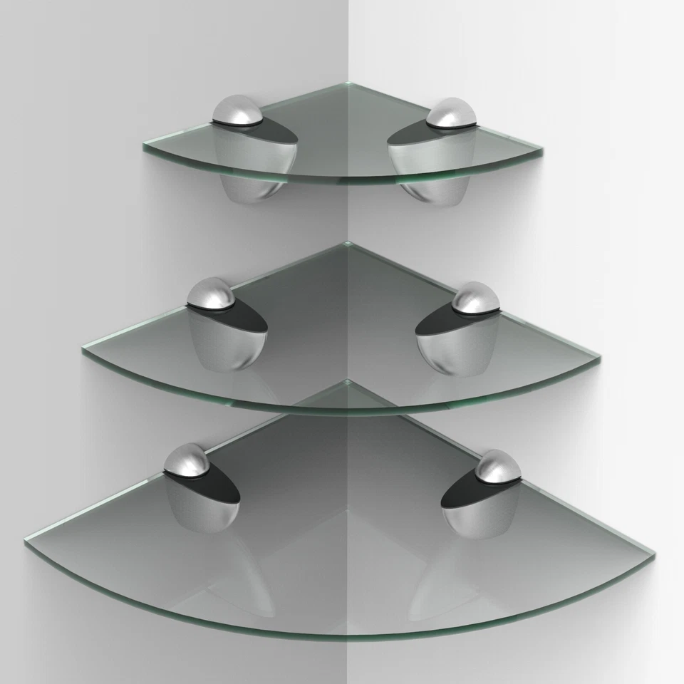 3x Scaffale Angolare Acrilico e Fissaggi Casa Bagni Camere Espositore Negozio Vendita - Immagine 1 di 1