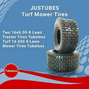 (2) Neumáticos de césped 16x6,50-8 nuevos 4 capas sin cámara tractor cortacésped - Imagen 1 de 8
