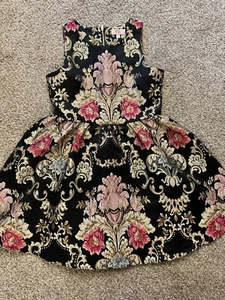 GB Girls STUNNING TAPESTRY DRESS gold embroidered floral Size 12 Giani Bini - Picture 1 of 8
