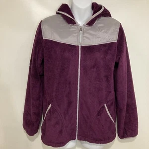 The North Face Girls XL Oso Purple Silky Fleece Hoodie Jacket Full Zip - Picture 1 of 6