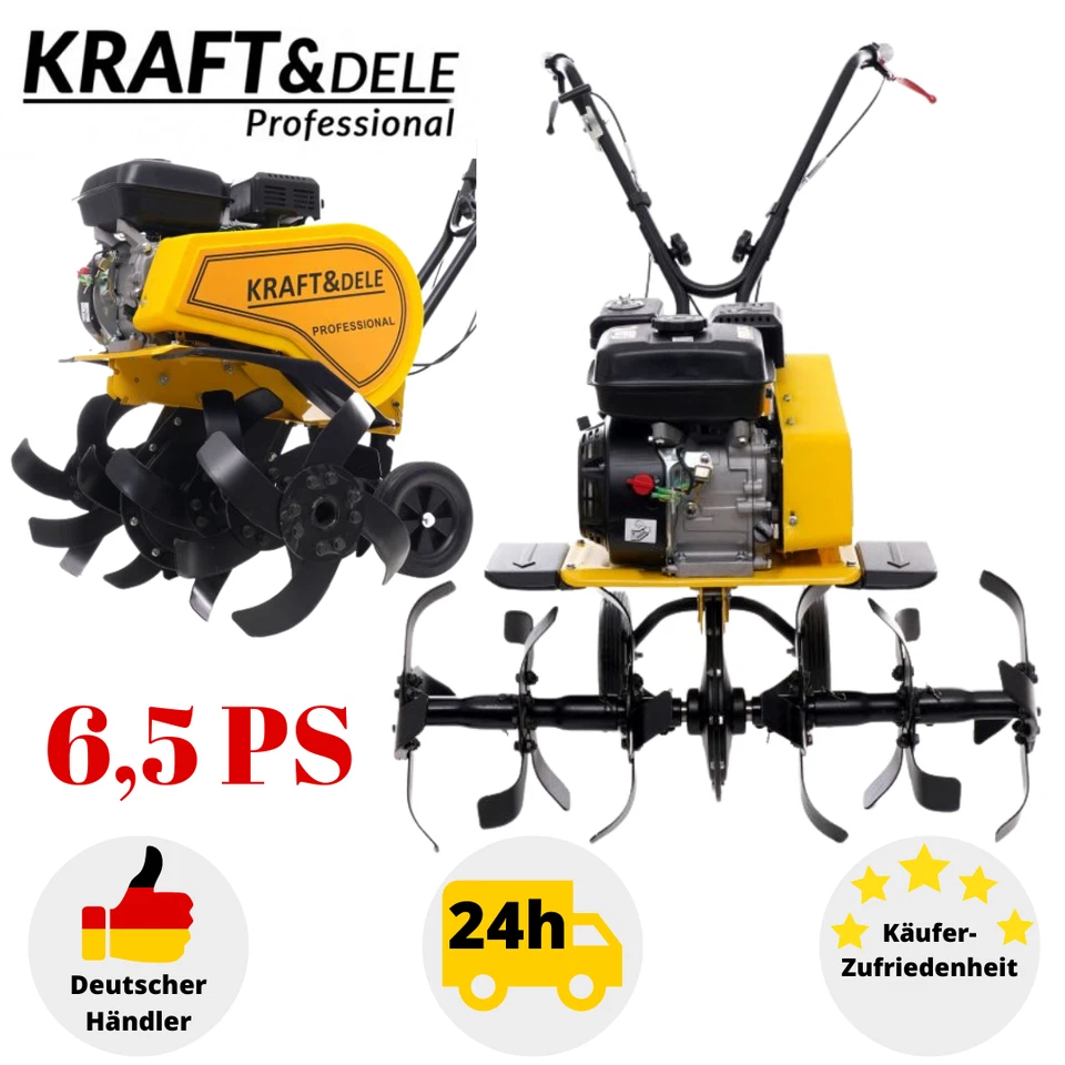 Motorhacke Benzin Gartenfräse Bodenfräse Bodenhacke Kultivator Ackerfräse Fräse - Bild 1 von 4