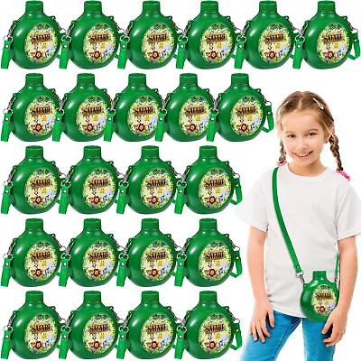 Eaasty 24 Set Jungle Safari Birthday Decorations Canteens with Strap - Image 1 of 4