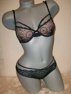  NUEVO CON ETIQUETAS $236 Victoria Secret Designer Collection Conjunto de sujetador adornado 32C S - Imagen 1 de 5