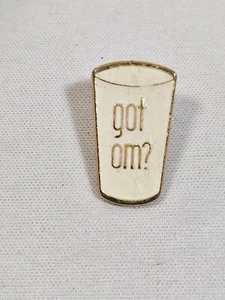 VTG "Got Om" Milk Glass Pin Odyssey Of The Mind OOTM OM Pin - Picture 1 of 4