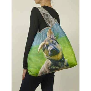 German Shepherd Reusable Shopping Bag O-Witz Dog Woof Fold-Up Fashion New - Picture 1 of 4