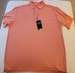 Callaway Mens Large Opti-Dri Cayenne/Apricot Blush Polo NEW - Picture 1 of 2