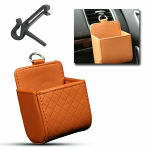 PU Leather Car Air Vent Storage Pouch Phone Pocket Organizer Holder - Picture 1 of 13