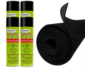 12ft x 45in Black S60 Polymat Carpet +(4) cans 777 glue comp/with ROD BOX LINER - Picture 1 of 8