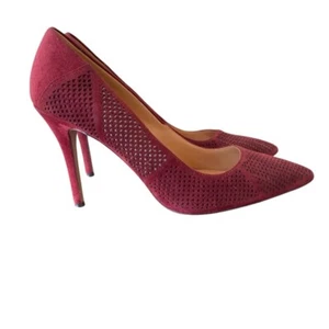 Badgley Mischka Suede Pumps Pointed Toe Stiletto Heels Burgundy Size 10 - Picture 1 of 13
